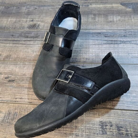 Naot Tane Comfort Shoes Monk loafers in sleek black Womens Size 10 41 - Picture 8 of 8